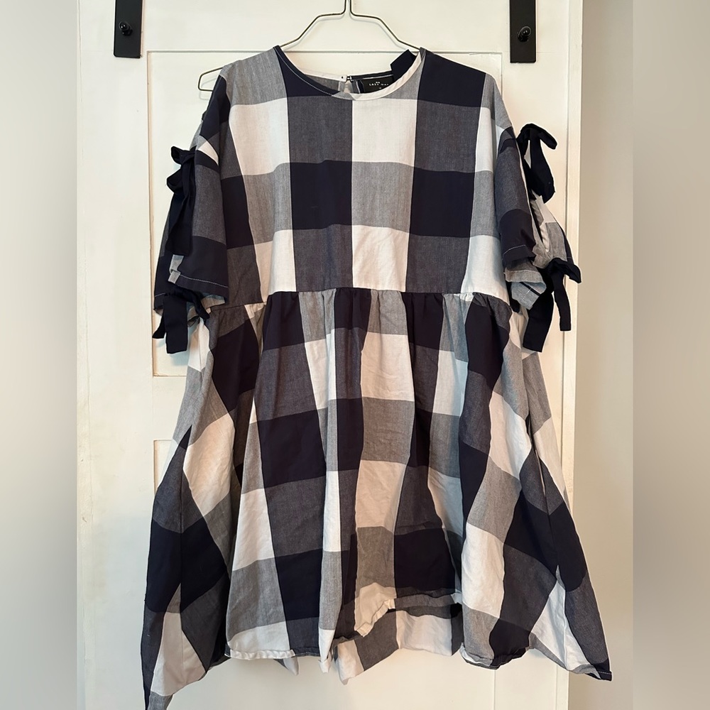 Lazy Oaf Checkered Puff Dress UK 18 US 14